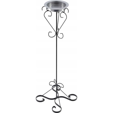 KADAX Aschenbecher aus Stahl pulverbeschichtet, Schwarz, Retro, 85 cm
