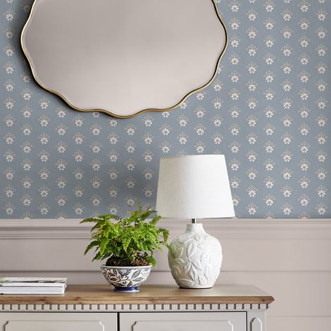 Papier peint intissé Laura Ashley Semington floral geo newport blue 1005 x 52cm (1/5)