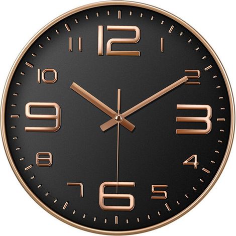 Horloge Décorative Contemporaine 30cm de Diamètre - Mécanisme Quartz Silencieux - Idéale pour Salon, Bureau ou Chambre (1/5)