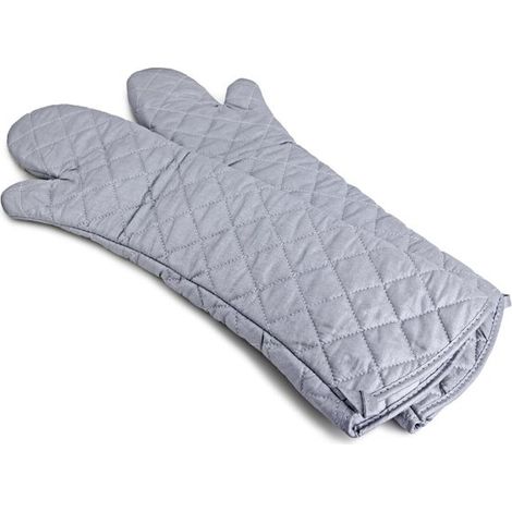 Guanti da forno in cotone lunghi 59 cm, resistenti al calore e lunghi, guanti da cucina/da forno per protezione durante la cottura e la grigliatura, coppia (1/5)
