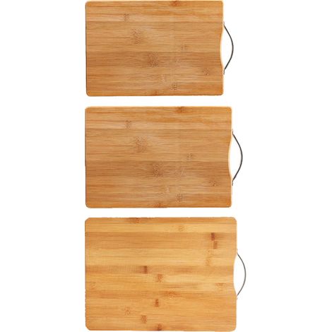 Lot de 3 planches à découper en bambou double face de différentes tailles pour la maison (1/5)