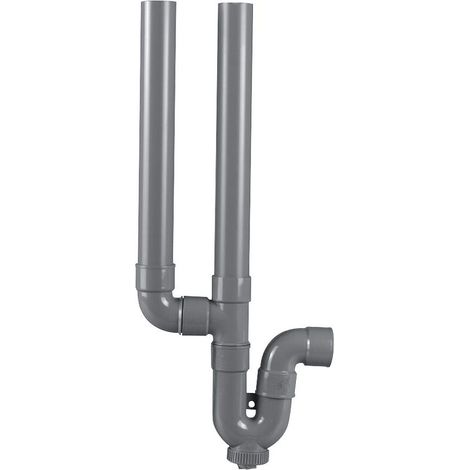 Siphon de sol double sortie horizontale 40mm – PVC/ABS pour évacuation efficace – Compatible avec machines à laver – Installation facile – Plastib