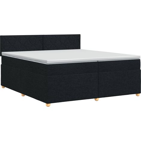 Maison Exclusive - Letto box spring con materasso Nero 200 x 200 cm Tessuto (1/5)