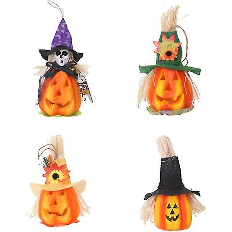 Lot de 4 lumières citrouille pour décorations d'Halloween (1/3)