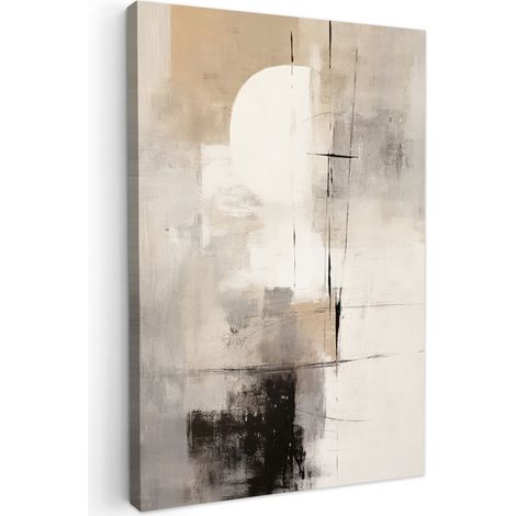 TABLEAU SUR TOILE Abstrait - Art - Gris Tableaux Art Décoratif 80x120 cm