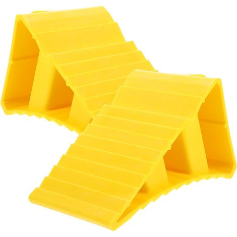 Bloc Antidérapant pour Roue, Lot de 2, Caoutchouc Jaune (1/5)