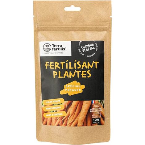 Fertilisant Plantes spécial Potager à base de Biochar Mycorhizé Stimule la production et améliore la résistance des légumes Réduit les besoins en arrosage et en engrais 100 g (1/5)