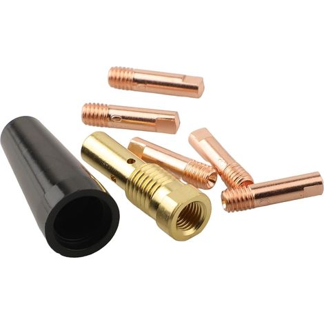 Lot de 7 embouts de buse sans gaz pour soudeur électrique facile pour soudeur MIG120140180 pour chalumeau de soudage MIG Accessoires pour des résultats de soudure cohérents (0,8 mm) (1/4)