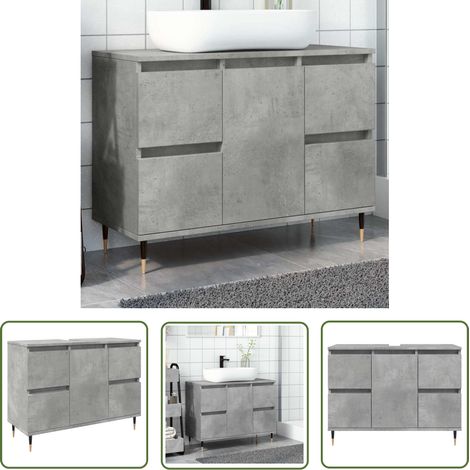 vidaXL Badschrank Betongrau 80x33x60 cm Holzwerkstoff (1/5)