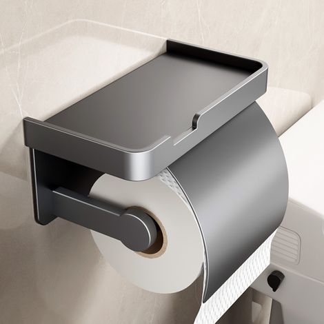 Toilettenpapierrollenhalter mit Deckel (grau, mit Deckel)