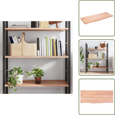 Wandregal Hellbraun 100x40x2 cm Massivholz Eiche Behandelt - Wandregal - Eichendielen - Holzmöbel - Landhausstyle - Deko Regal (1/5)