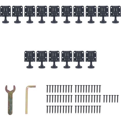 16 vérins de mise à niveau réglables pour meubles, avec écrous hexagonaux à ressort et blocables, pour tables, placards et établis. (1/5)