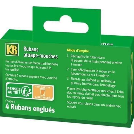 Ruban Attrape-mouches - Sans Insecticide - Pour Intérieur et Extérieur - Lot de 4 (1/2)