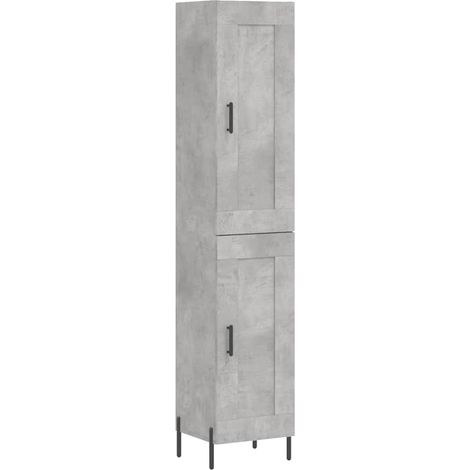 Maison Exclusive - Buffet haut Gris béton 34,5x34x180 cm Bois d'ingénierie (1/5)