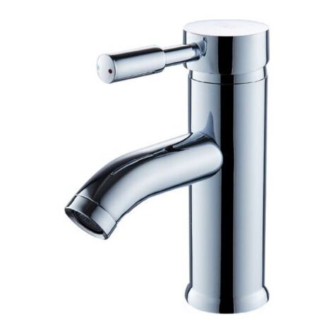 Robinet de salle de bain, robinet de lavabo blanc, robinet de haute qualité, robinet de salle de bain, résistant à l'usure, robinet chaud et froid, acier inoxydable, argent (1/5)