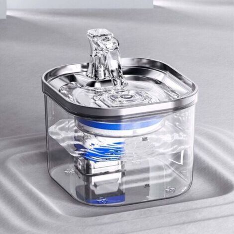 Cat Water Fountain, Automatic Stainless Steel Cat Water Dispenser, 2L Ultra-Quiet Pet Drinking Fountain, Dog Fountain, Cat Water Bowl, or Pet Water Fountain