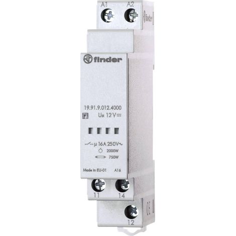 Finder – Module de puissance 12 V/DC – Courant 16 A – Indice de protection IP20 – Pour gestion éclairage avec relais crépusculaire - S75453 (1/2)