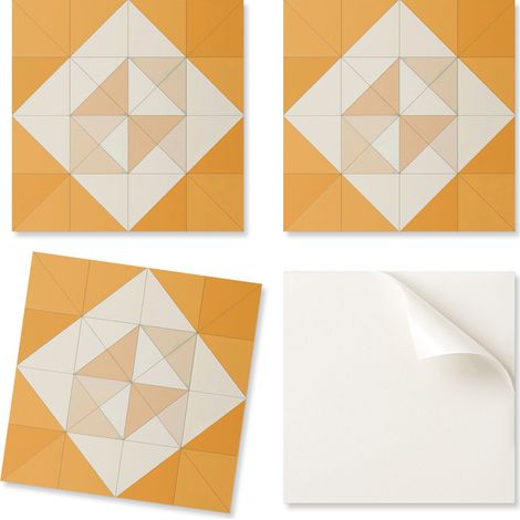 Paquete de baldosas de vinilo autoadhesivas con dise帽o geom茅trico de rombos para sal贸n, 20x20x20 cm.
