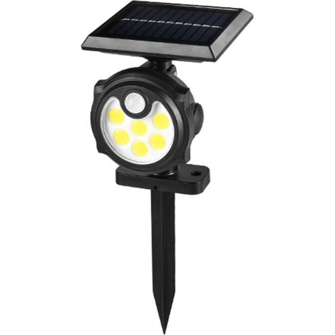 Aplique solar de pared 42COB con sensor de presencia, 3 modos de iluminación, grado de protección IP65 (resistente al agua) (con estaca para suelo) (1/5)