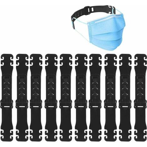 Barrettes D Attache Pour Masques - Extension De Cordon Reglable 6 Positions - Pour Adultes Et Enfants - Lot De 10