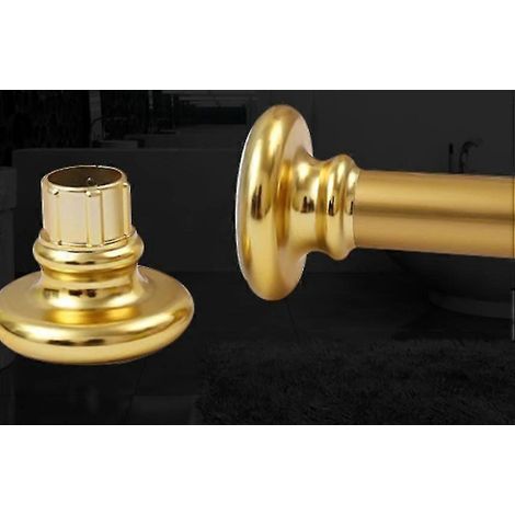 Barre de rideau de douche rétractable avec tige en aluminium doré longueur réglable 55-90 cm (1/3)
