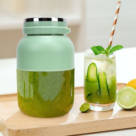 Batidora de pie inalámbrica de 800 ml, licuadora portátil para batidos, licuados y zumos, vaso recargable, batería de 5000 mAh con pajita. (1/5)