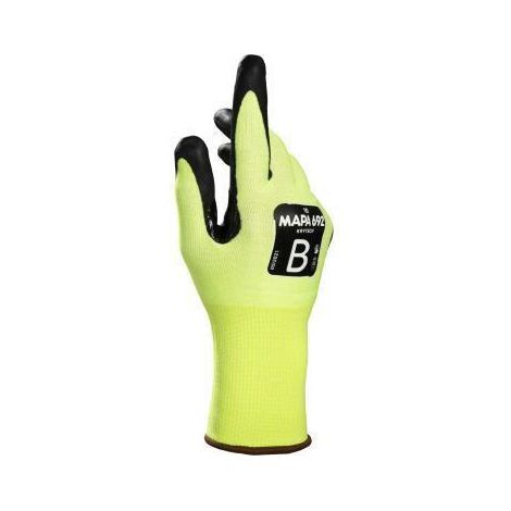 Gants de manutention Mapa KRYTECH 692 taille 10, Résistant aux coupures, 1 Paire, Jaune ( Prix pour Paquet de 12 Paires ) (1/4)