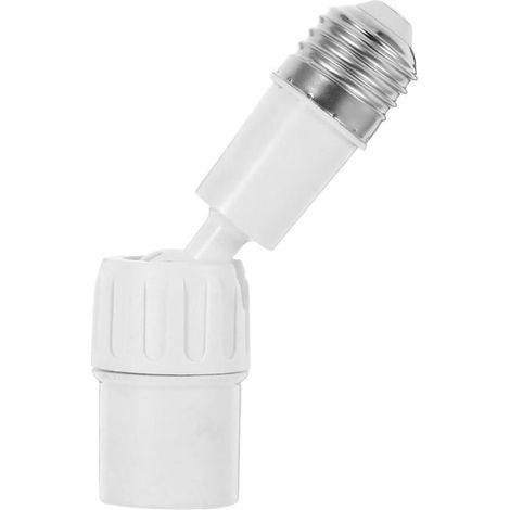 Convertisseur de Douille E27 Rallonge Rotative 360 degrés en Plastique Blanc Angle Réglable Conversion Simple Compatibilité (1/5)