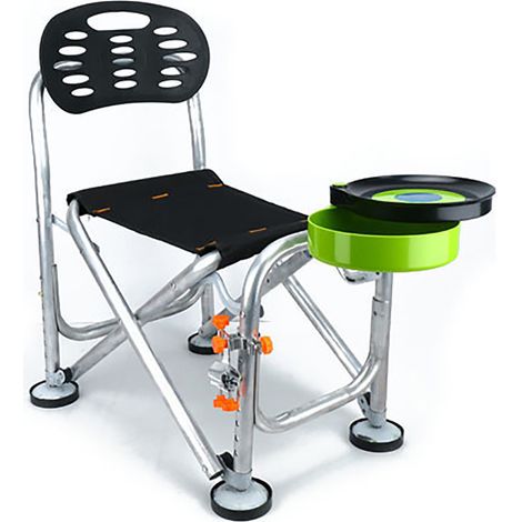 Chaise pliante de pêche en alliage d'aluminium, hauteur réglable sur 6 niveaux, pliable pour pêche et camping en extérieur, version basique (1/5)