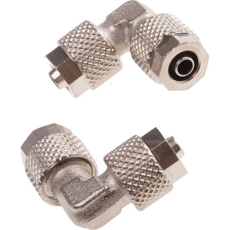 Adaptateur tube à tube coudé RS PRO 1130 vers Enfichable 6 mm Enfichable 6 mm ( Prix pour Paquet de 5 )