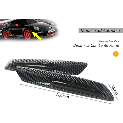 Kit Freccia Laterale a Led Side Marker Dinamica 3D Carbonio Lente Grigio BMW E81 E82 E87 E88 E90 E91 E92 E93 E60 E61 F10 (1/3)