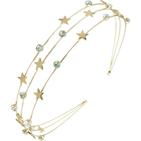 Fascia per capelli decorata con stelle dorate, multicolore, elegante, alla moda (1/4)