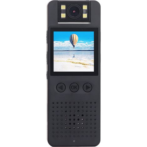 Mini caméra corporelle 1080P HD, lentille rotative 180°, angle large, vision nocturne, enregistreur de poche portable, caméra de surveillance (1/5)