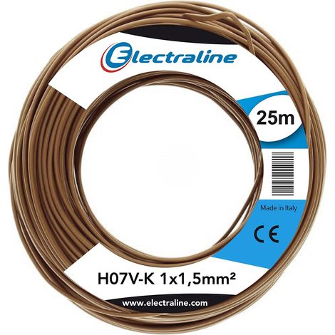 Electraline 15082 Cavo N07V-K, Sezione 1x1.5 mm, 25 mt, Marrone