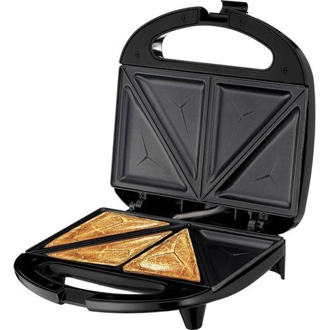 Sandwichera, sandwichera, máquina para paninis, máquina para tostadas francesas, luz indicadora, máquina para hacer tortillas, (negra) (1/5)