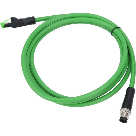 Câble Ethernet blindé avec connecteur RJ45 M12, fil 24 AWG, étanche IP67 (1/5)