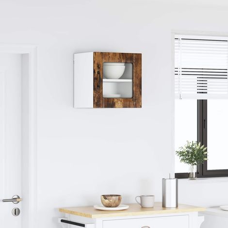 Armoire murale de cuisine en bois d’ingénierie, chêne fumé, 40 x 31 x 40 cm - PANGIVO (1/5)