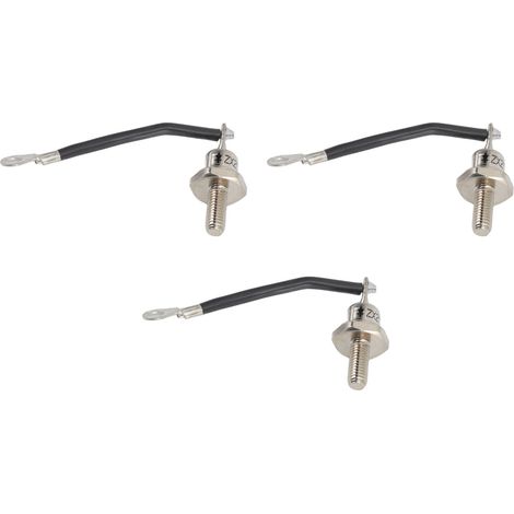 Lot de 3 diodes de 25 A ZX25 12 pour générateur diesel, petit redresseur portable, accessoires de remplacement, pièces détachées, fil noir négatif