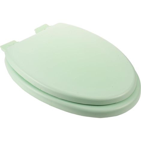 Abattant de Toilette à Fermeture Lente en Mousse Eva Ovale avec Charnière à Dégagement Rapide, Léger, Siège Silencieux Vert Clair pour Salle de Bain Seniors (1/5)