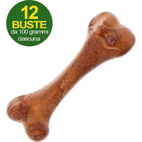12 buste da 100 g : Snack Selvatico tacchino e prezzemolo per cani adulti di grande taglia 12 buste da 100 g ciascuna