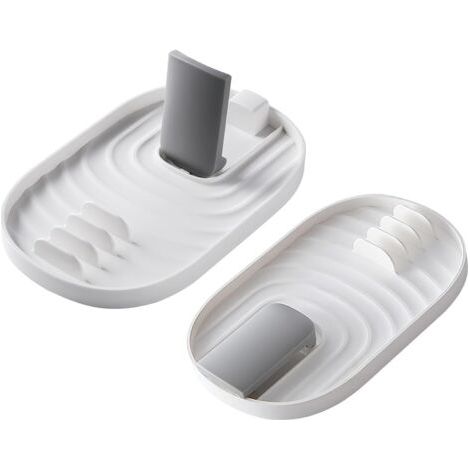 QORVA-Repose-cuillère de cuisine 2 pièces pour couvercle de casserole et porte-cuillère, étagère à ustensiles de cuisine, plateau à cuillères, couvercle de rangement pour casserole pour éviter les tac