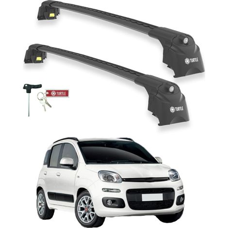 TURTLE kompatibel mit Fiat Panda (319) 2012-2021 Dachträger Air2 Schwarz (1/5)