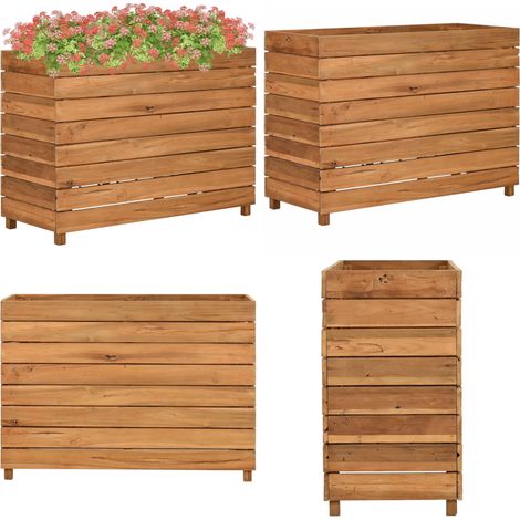 Hochbeet 100x40x72 cm Teak Altholz und Stahl - Hochbeet - Teakholz - Gartengeräte - Blumenerde - Pflanzenbehälter - Home & Living (1/5)