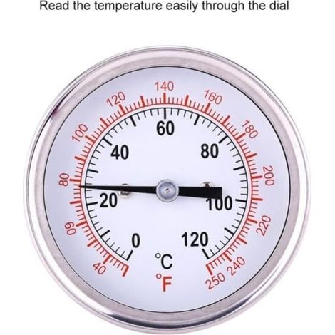 Stainless Steel Oven Thermometer, Barbecue Grill Smoker Thermometer with 0-120°C Gauge (1/4)