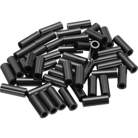 50Pcs Entretoise ABS M4 x 7mm OD x 19mm L Rondelles d'Espacement Rondes en Plastique Noir, Écrou d'Écartement Non Fileté pour Vis, Boulons, Prise Électrique (1/5)