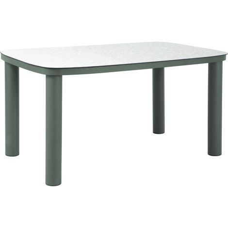 Table de jardin structure en aluminium 6 personnes L150x90cm vert (1/5)