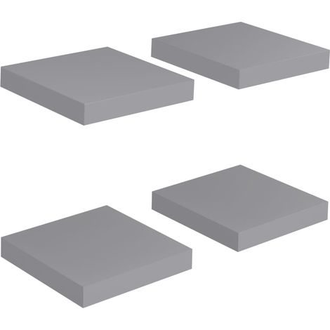 vidaXL Scaffali a Parete 4 pz Grigi 23x23,5x3,8 cm in MDF (1/5)