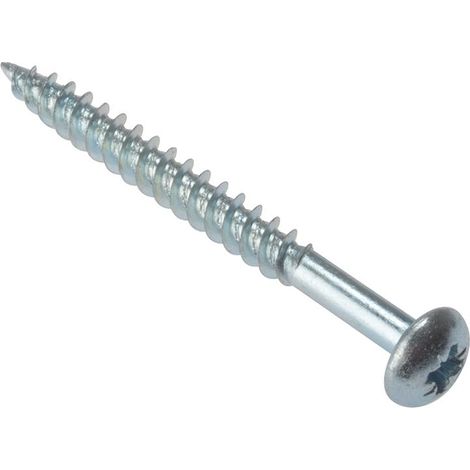 ForgeFix RH110ZP General Purpose Pozi Compatible Screw Round Head TT ZP 1in x 10 Box 200 FORRH110ZP