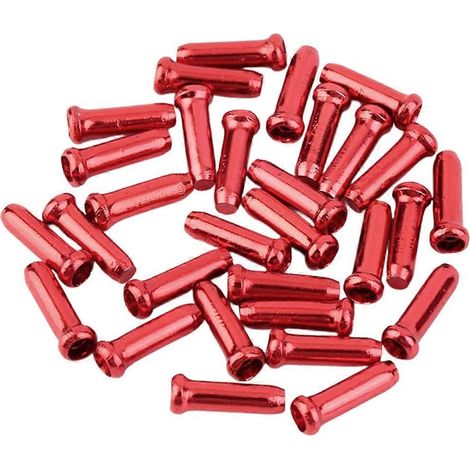Embouts de câbles de vélo en alliage d'aluminium pour freins et dérailleurs, compatibles VTT et vélos de route (100 pièces, rouge). (1/5)