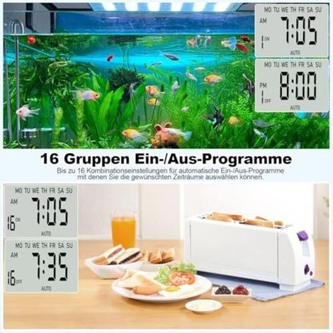 Prise minuterie, minuterie hebdomadaire 24 heures numérique, prise minuterie LCD minuterie avec 16 programmes de minuterie, compte à rebours minuterie hebdomadaire avec protection ant